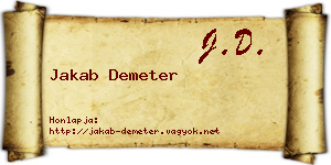 Jakab Demeter névjegykártya